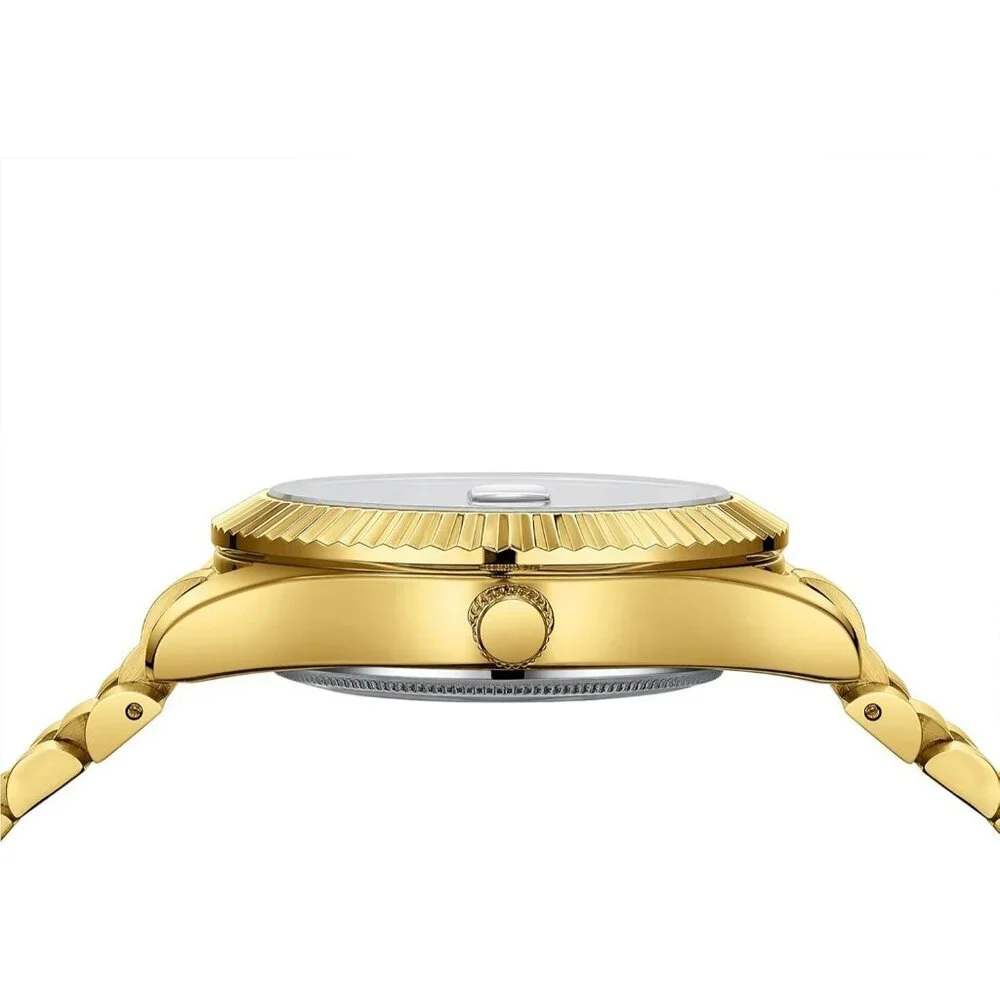 Men's Gold Stainless Steel Analog Classic Design Stylish Wrist Dressing Watch